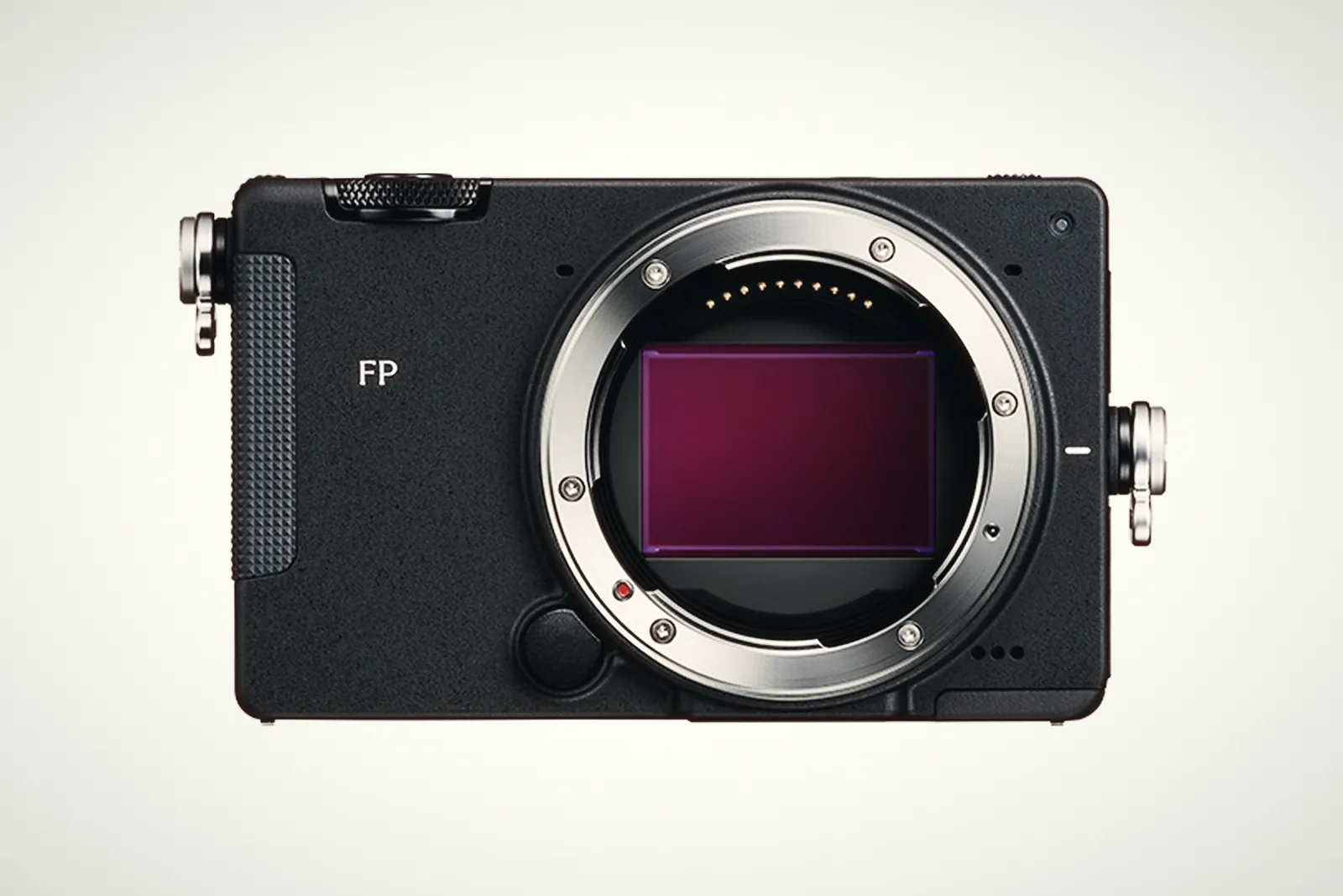 Front view of the Sigma FP2 body without a lens, showing the full-frame sensor behind the L-Mount